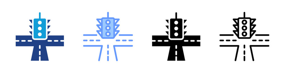 Poster - Traffic icon set multiple style collection