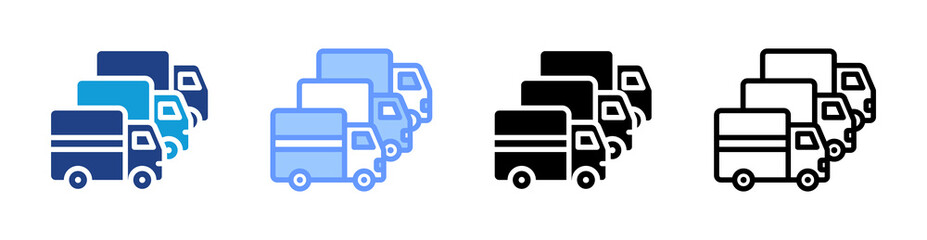 Poster - Fleet icon set multiple style collection