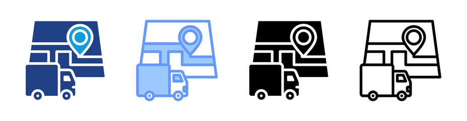 Poster - Delivery Zone icon set multiple style collection