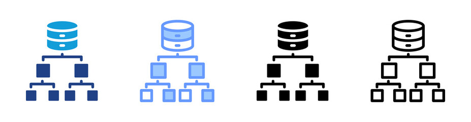 Fototapete - Data Architecture icon set multiple style collection