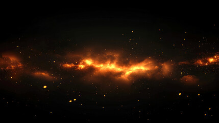 Wall Mural - Vibrant cosmic nebula illuminating dark universe with bright orange stellar clouds