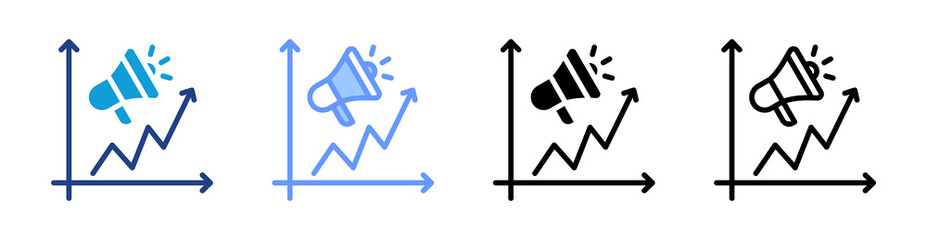 Poster - Marketing icon set multiple style collection