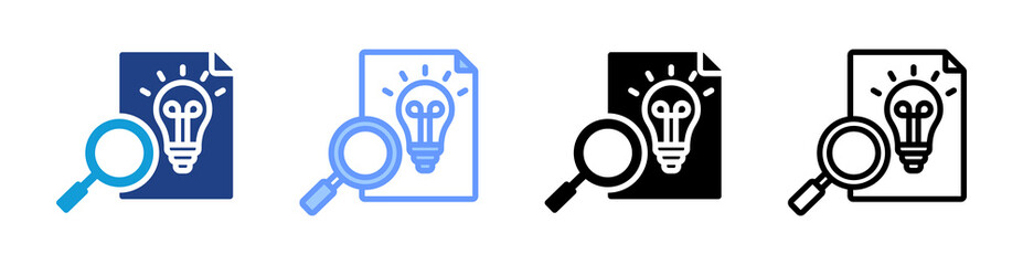 Poster - Research icon set multiple style collection
