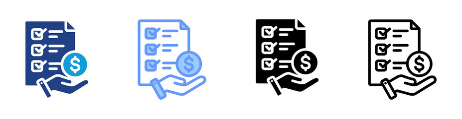 Poster - Cost icon set multiple style collection