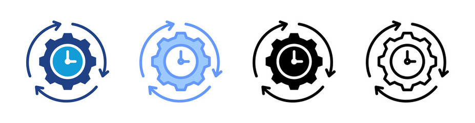 Fototapete - Lifecycle icon set multiple style collection