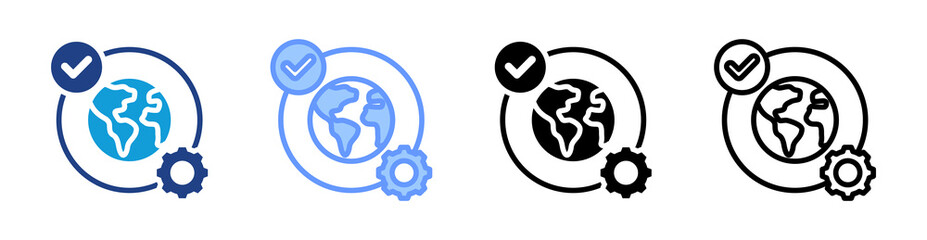 Poster - Globalization icon set multiple style collection