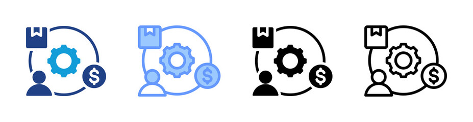 Aufkleber - Value Chain icon set multiple style collection