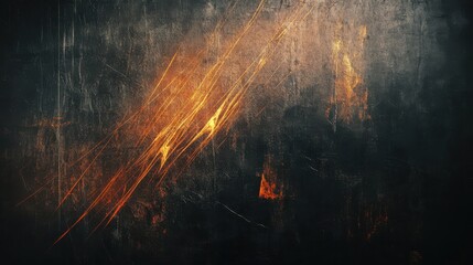 Poster - abstract dark background with fiery textured streaks and dramatic contrast