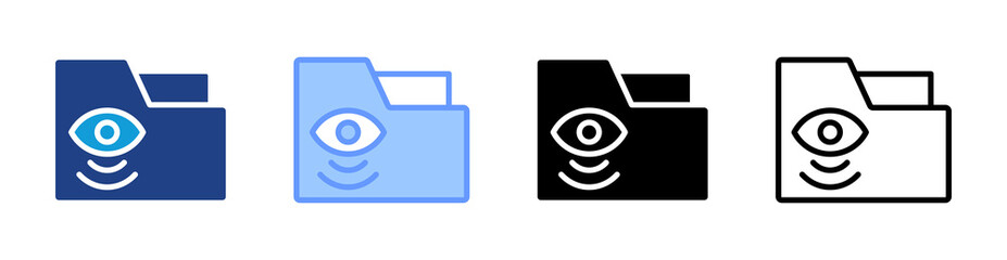 Poster - Surveillance icon set multiple style collection