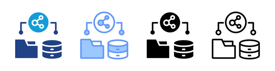 Aufkleber - Data Sharing icon set multiple style collection