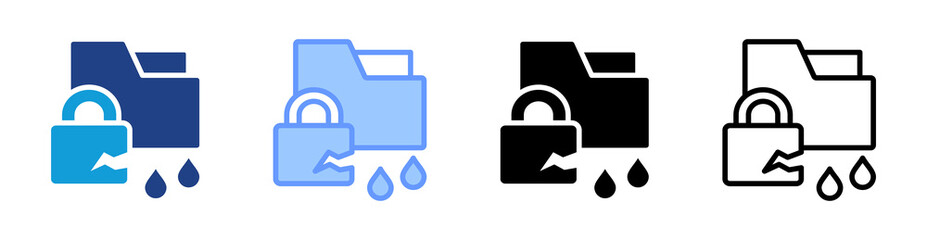 Poster - Data Leakage icon set multiple style collection