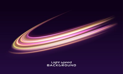 Fototapete - The contrast of laser beams against a transparent background represents the essence of fast-moving technology and digital speed. Image with the effect of high-speed movement on the road. 