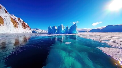 Wall Mural - stunning icebergs in pristine arctic waters