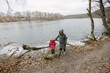 © 4Max - Mother and a child girl hiking in the forest