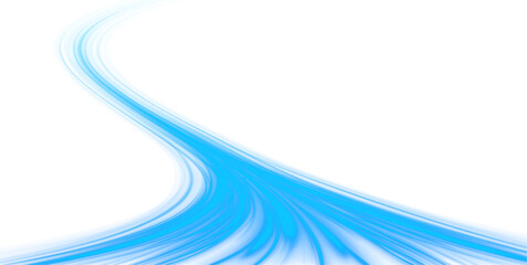 Fototapete - Vector png blue glowing lines air flow effect. Wavy transparent curved lines in the form of a blue wave, dynamically flowing sea water in a large set of different contour shapes.