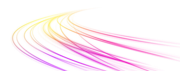 Fototapete - Sport car is made of polygons, lines and connected dots. Racing cars dynamic flash effects city road with long exposure night ligh. Vector PNG glitter light fire flare trace.	