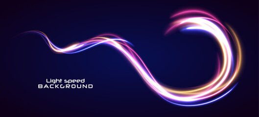 Poster - Fast zoom light flash stripes in a futuristic tech design. Blue glowing rays and motion blur represent high-speed internet transfer. Perfect for illustrating 5G data transmission