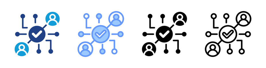 Poster - Network icon set multiple style collection