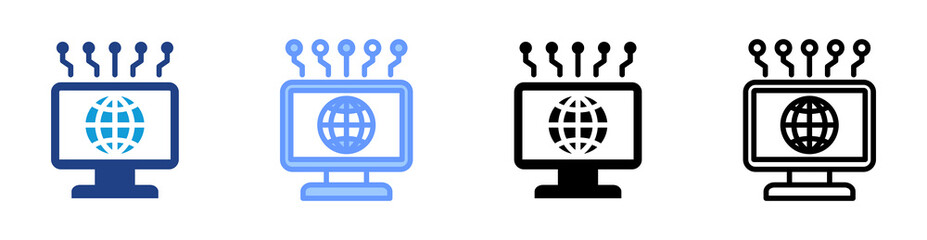 Poster - Information Technology icon set multiple style collection