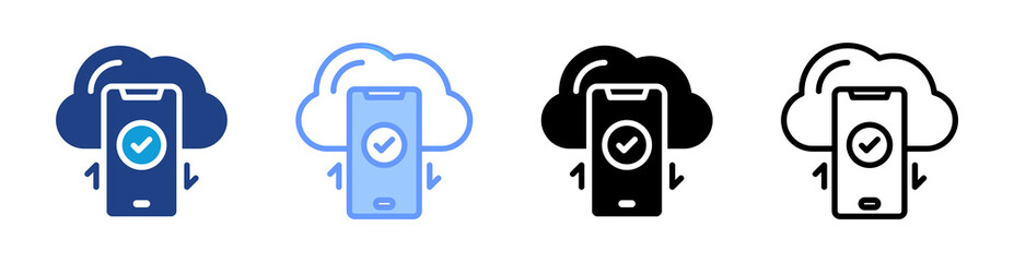 Aufkleber - Mobile Computing icon set multiple style collection