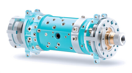 Poster - Electric motor actuator showcase industrial setting technical component high-quality close-up