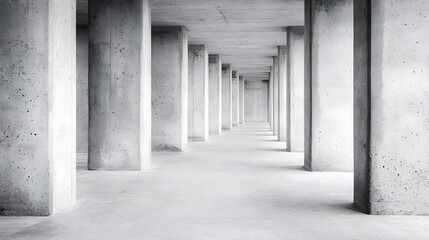 Poster - Concrete pillars in modern architecture urban space minimalist design industrial environment