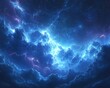 © Alla - A clear evening sky with a mix of blue, purple hues and white clouds, featuring twinkling stars