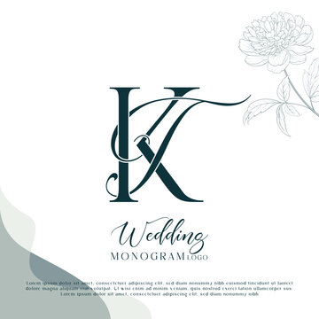 TK, KT Initial Wedding Logo Monogram