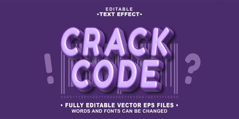 Poster - 3d inflate crack code text effect