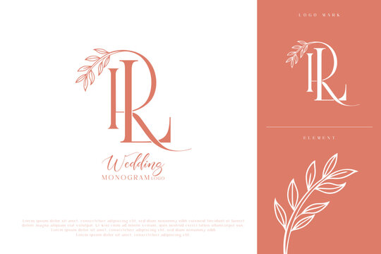 RL, LR, Wedding Logo Monogram, Stylish Wedding Couple Logo