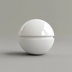 Poster - Split White Sphere on a Neutral Surface for Product Mockups