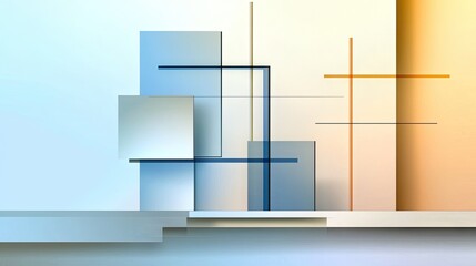 Poster - a contemporary abstract background with a gradient blend of pastel blue and soft gray.