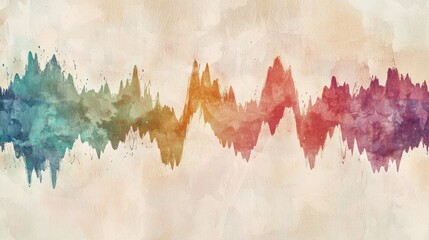 Poster - A colorful wave of watercolor paint with a white background