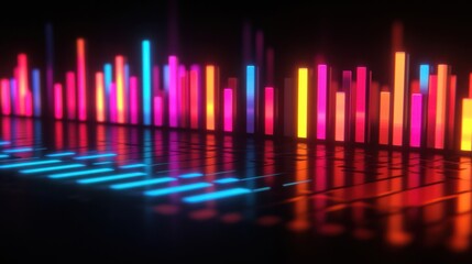 Poster - A colorful line graph with a dark background
