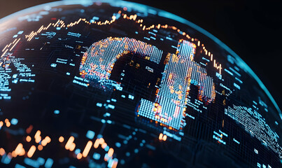 Poster - Digital Earth Globe with Data Visualizations and Network Connections