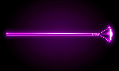 Poster - Neon Pink Light Saber on Black Background with Vibrant Glow