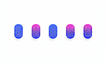 Poster - Colorful Abstract Fingerprint Pattern on White Background
