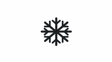 Poster - Simple Black and White Snowflake Icon on Minimal Background