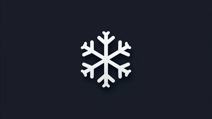 Poster - Minimalist White Snowflake Icon on Dark Background for Winter Design