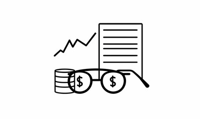 Poster - Financial Planning Concepts with Eyeglasses, Documents, and Charts