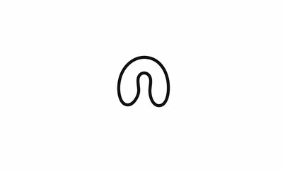 Poster - Simple Black Outline of Crescent Shape on White Background