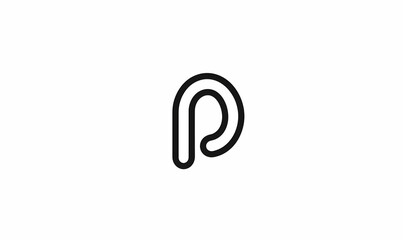 Poster - Minimalist Outline of Letter P on White Background