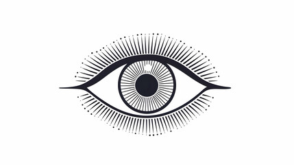 Poster - Eye Illustration with Radiating Lines and Intricate Design Elements
