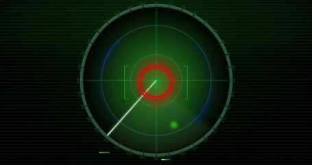 Poster - Image of moving scanner over black background