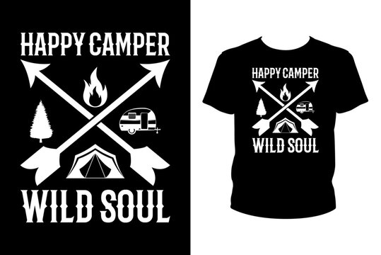 Happy camper wild soul - Art files for Cricut and Silhouette. You can edit them with Adobe Illustrator.