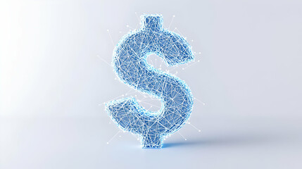 Poster - Futuristic Dollar Sign Design with Network Connections and Lights