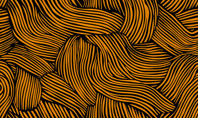 Poster - Abstract Orange and Black Striped Pattern Design for Background