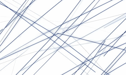 Poster - Abstract Blue Lines on White Background with Dynamic Patterns