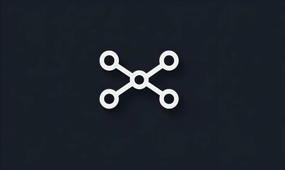 Poster - Minimalist Connection Symbol on Dark Background for Digital Use