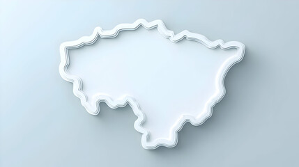 Poster - Minimalist Outline of a Geographical Shape on a Soft Background